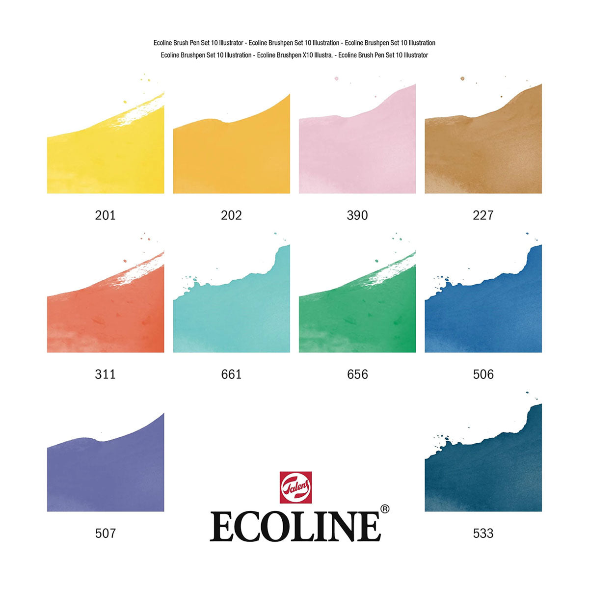 Talens Ecoline Brush Pen 10 set, Illustrator Colors