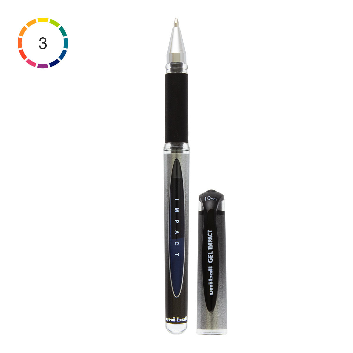 Uni-ball UM-153S Lot De 8 Stylos Roller Gel Impact – Pointe Large 1 Mm, Encre Noire Intense, Écriture Fluide Et Sans Bavure