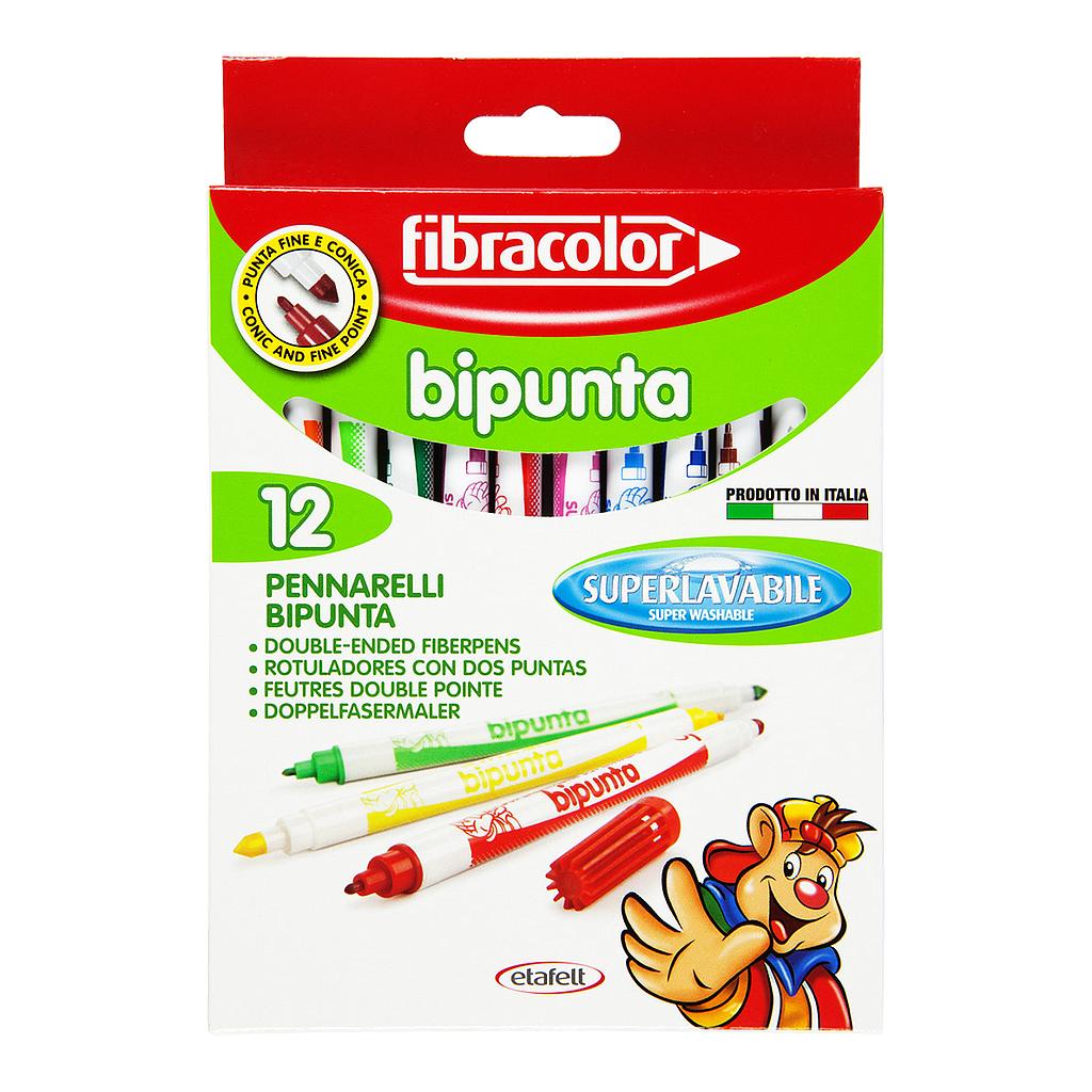 Fibracolor Bipunta Twin Tip Fiber Pen 12set