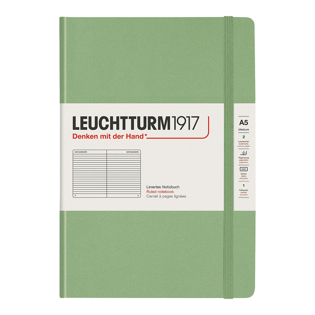 Leuchtturm1917 Notebook A5 Hard Cover, Ruled