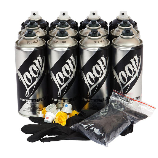 Loop Spray Paint 400ml 12-Pack, Silver A