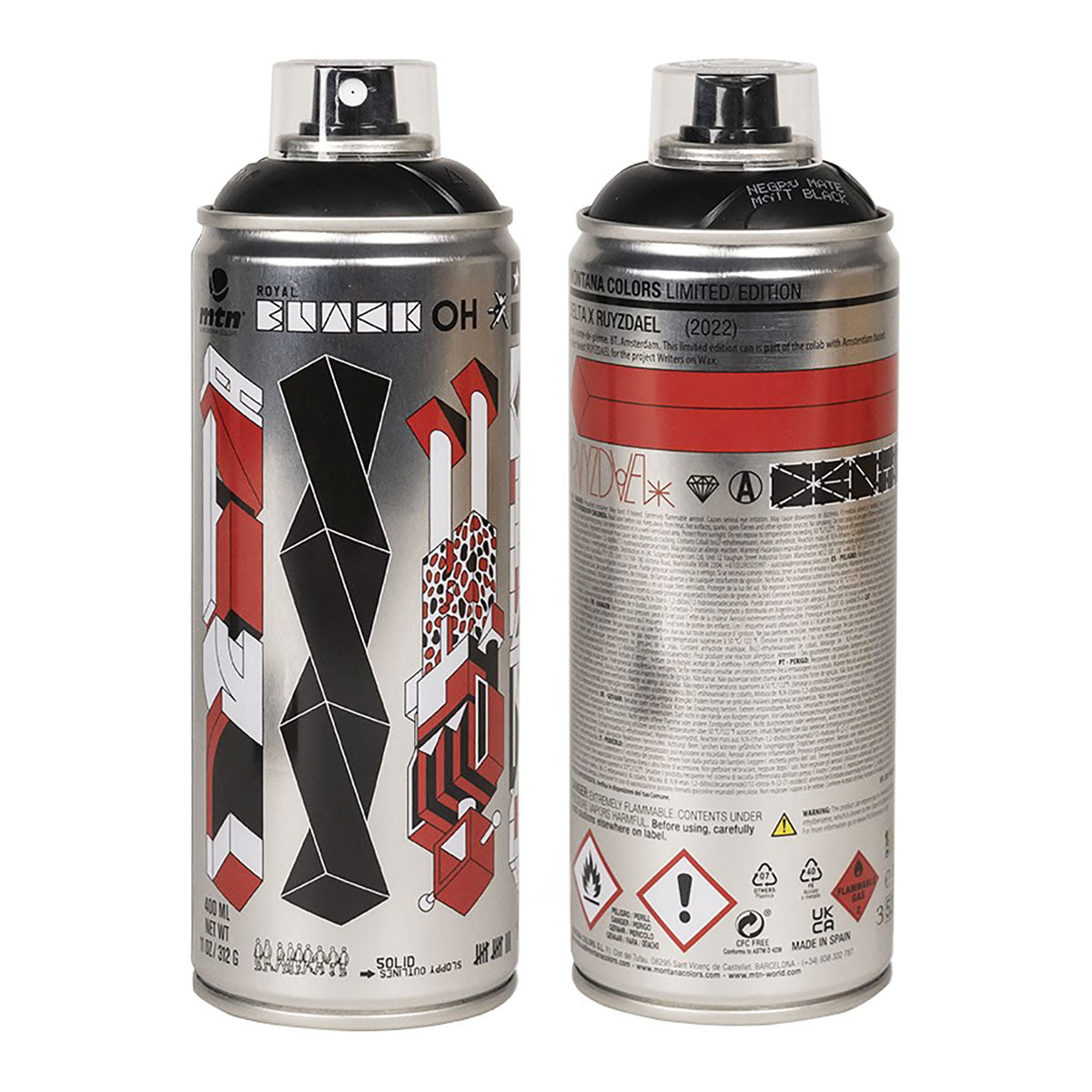 MTN Delta x Ruyzdael Limited Edition Spray Paint 400ml, Matt Black