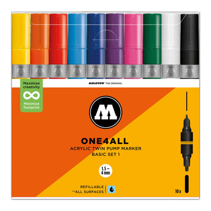 Molotow ONE4ALL Twin Marker 10set Basic 1