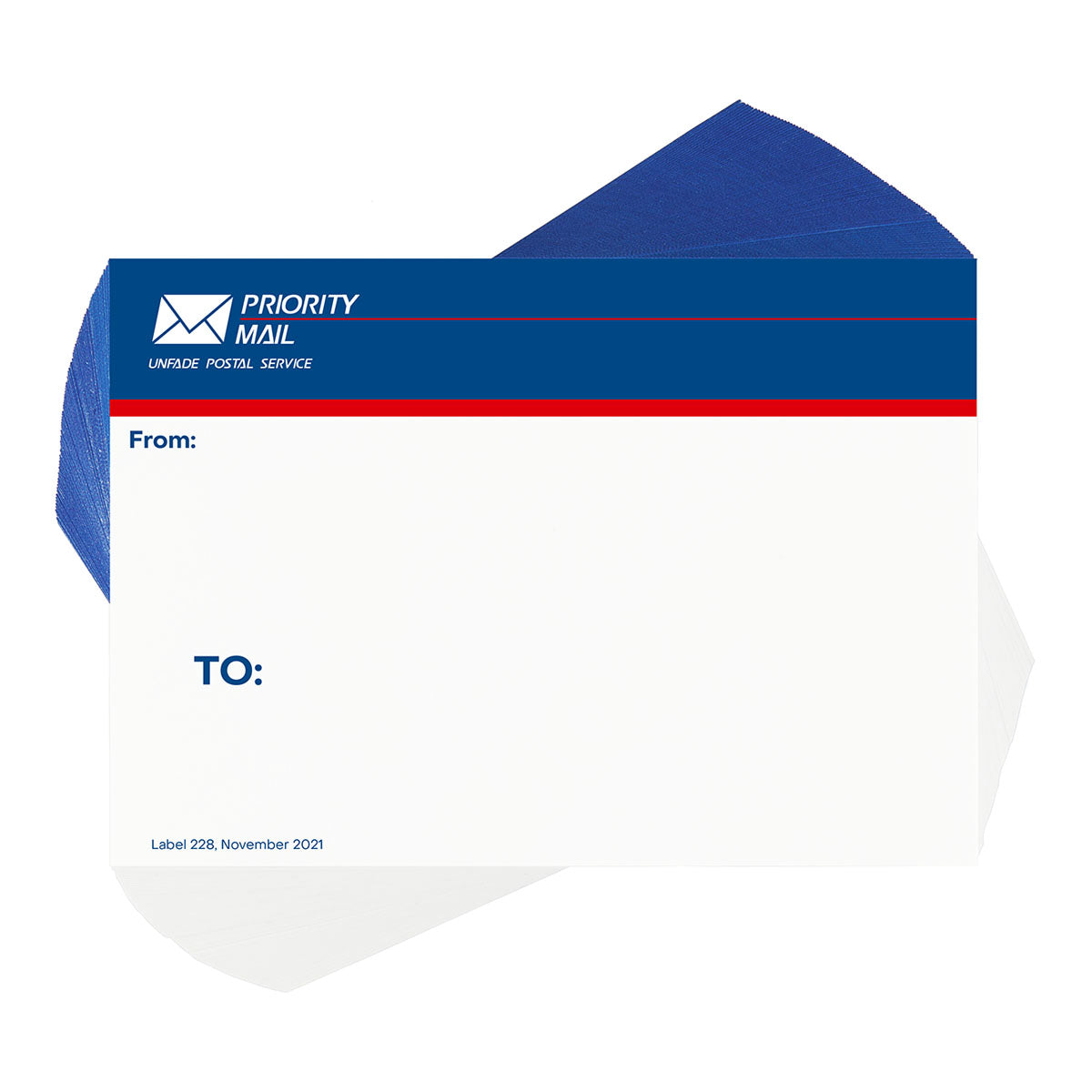 Priority Mail Stickers Blue Stripe, 100 pcs