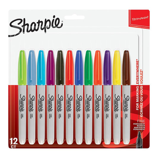 Sharpie Permanent Marker Fine Point 12 Set