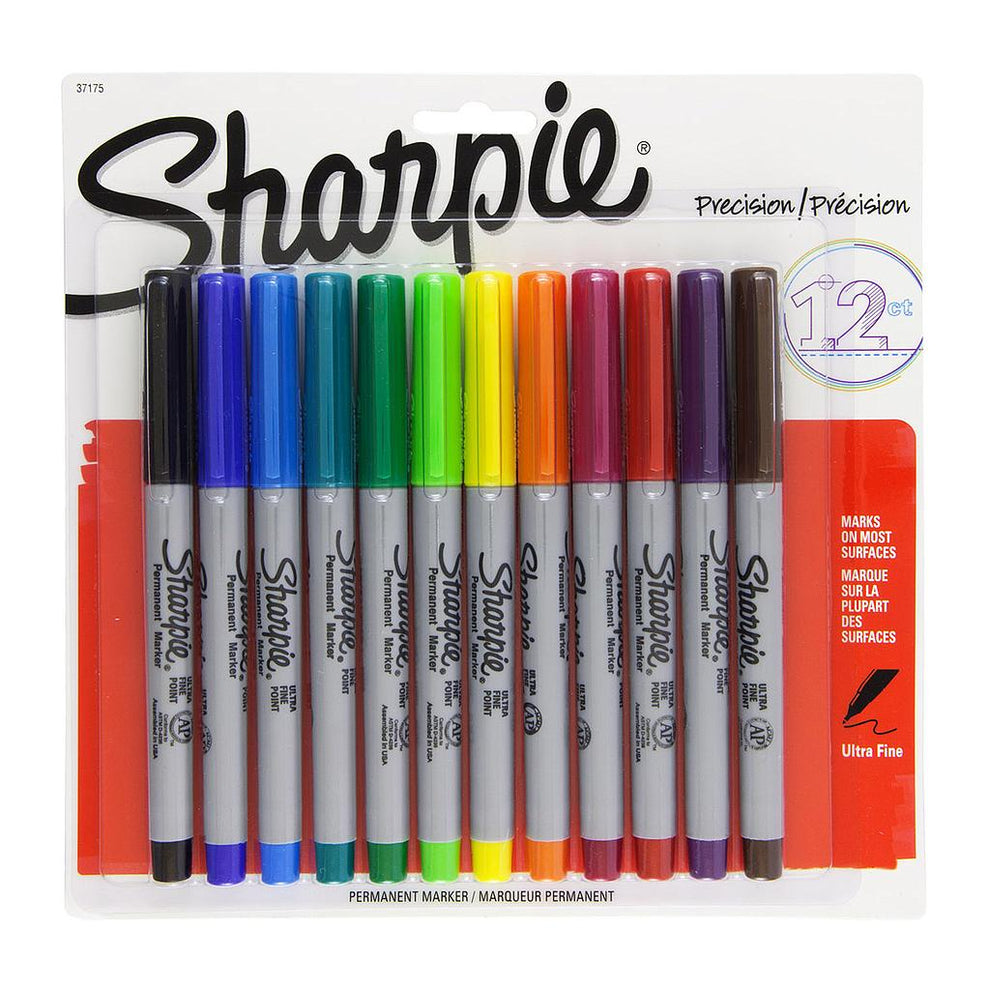 Sharpie Permanent Marker Ultra Fine Point 12 set – UNFADE