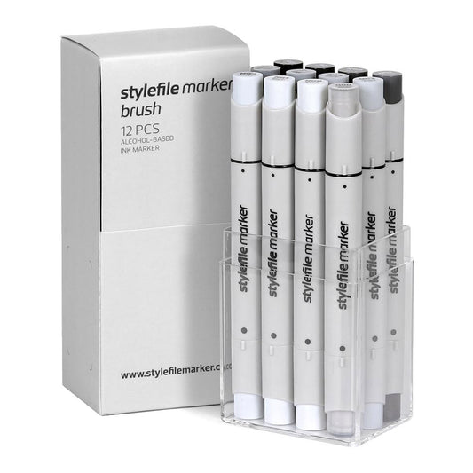 Stylefile Marker Brush 12set Neutral Grey