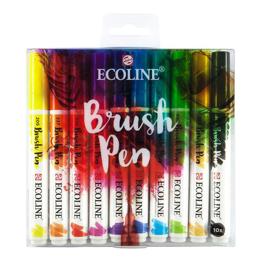 Talens Ecoline Brush Pen 10 set, Primary Colors