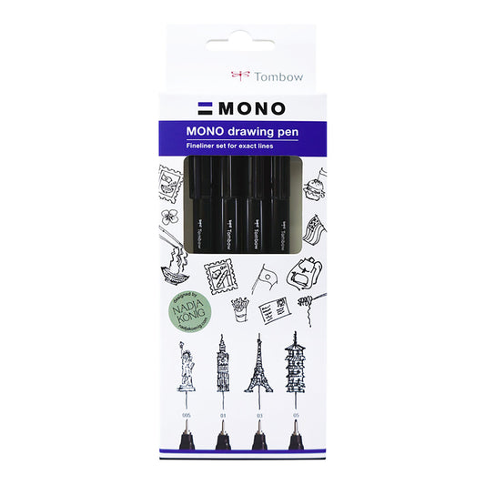 Tombow Mono Drawing Pen 4-set Fine