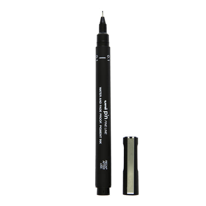 Uni Pin Fine Line Pens 6 Set, Grey & Black