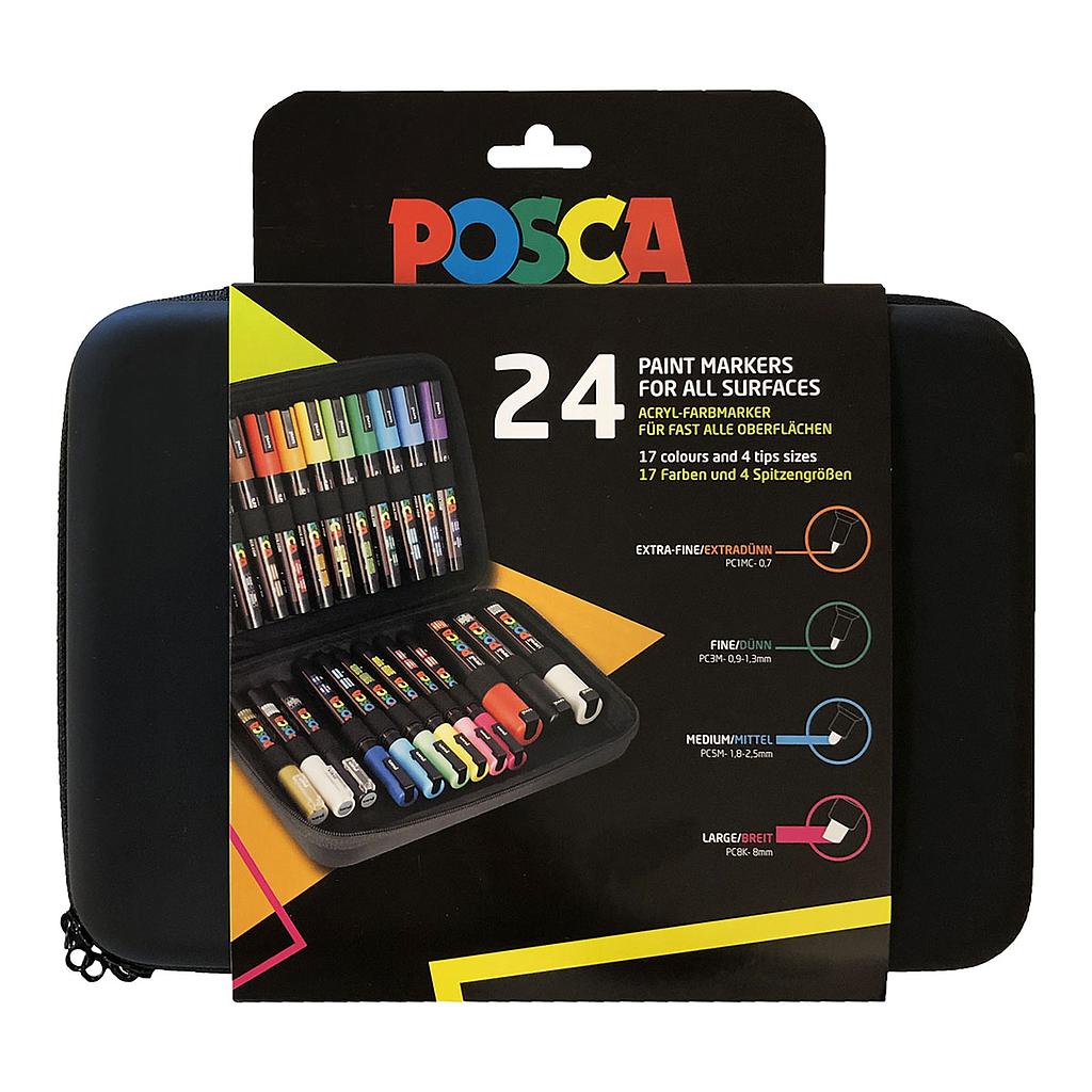 Posca Large Set Uni Posca Markers Mixed 24 Set Suitcase – UNFADE