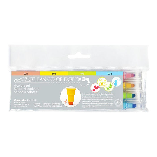 Zig Kuretake Clean Color DOT Pen 4 Set