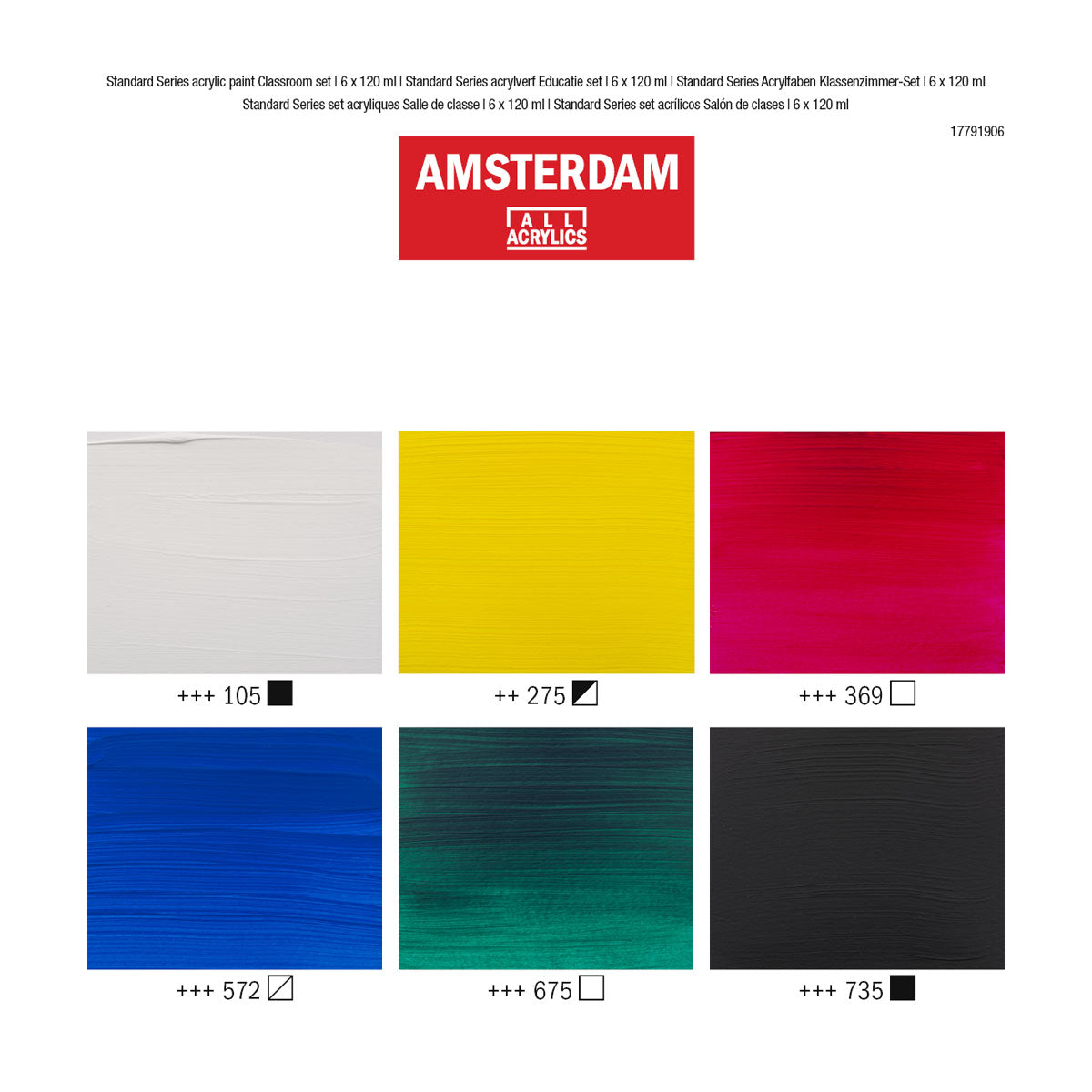 Amsterdam Standard Acrylic Paint 120 ml 6 Set Classroom – UNFADE