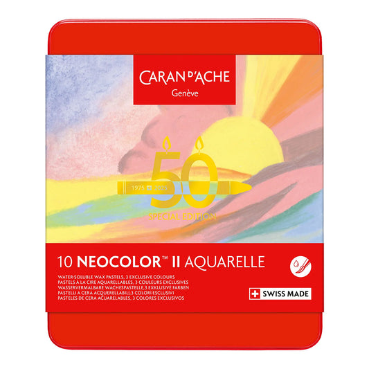 Caran d'Ache Neocolor II Water-Soluble Crayons 10 Set Pastel Colors LTD. Edition