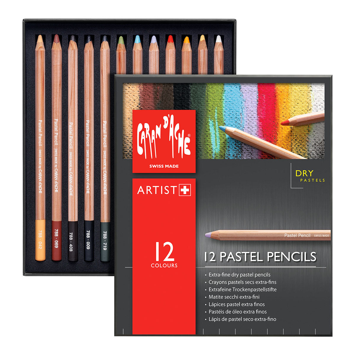 Caran d'Ache Pastel Coloured Pencils 12 Set