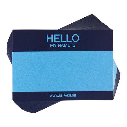 Hello My Name Is Stickers Blue & Light Blue, 100 pcs