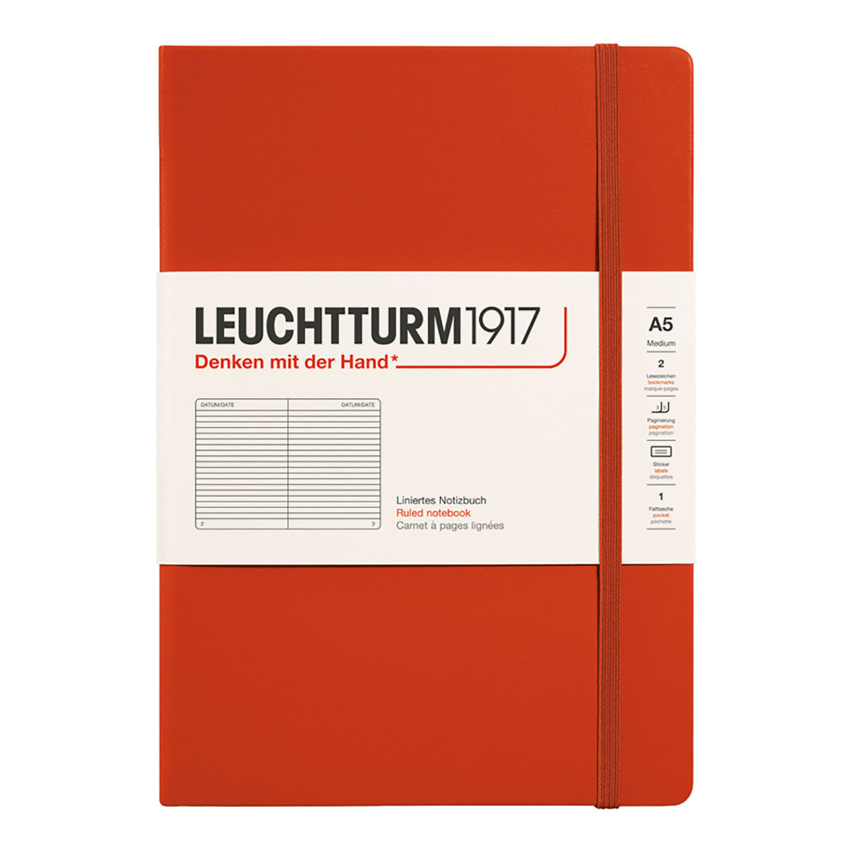 Leuchtturm1917 Notebook A5 Hard Cover, Ruled