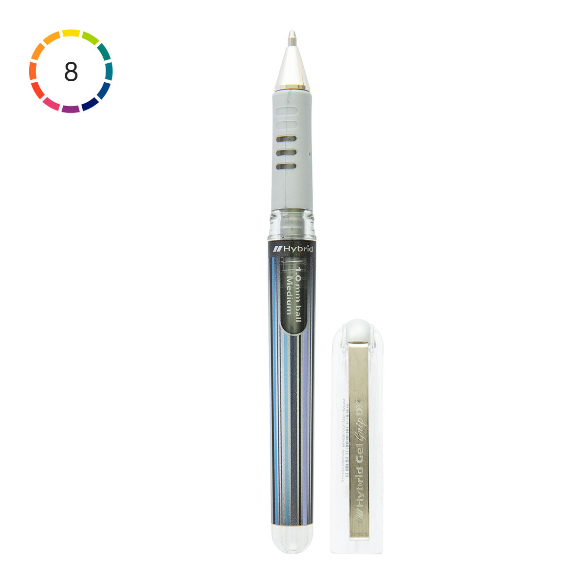 Bolígrafo Pentel Hybrid Gel Grip White de 0,8 mm, color blanco Bolígrafo Pentel Hybrid Gel Grip White de 0,8 mm, color blanco