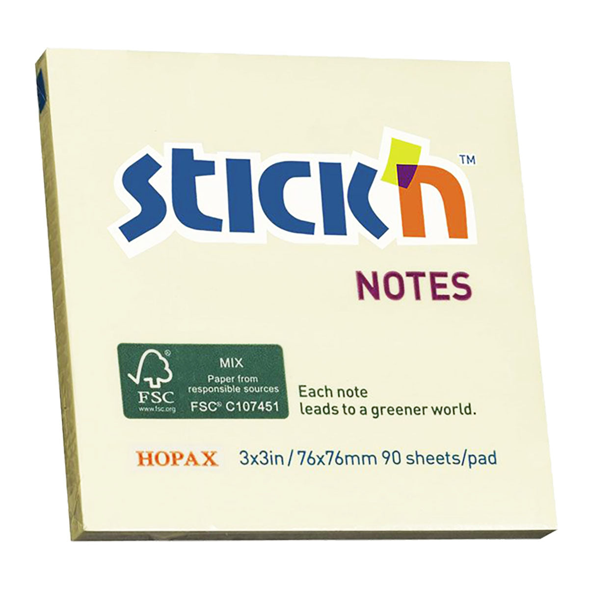 Stick'N Notes 76x76 mm 90 Sheets Yellow – UNFADE