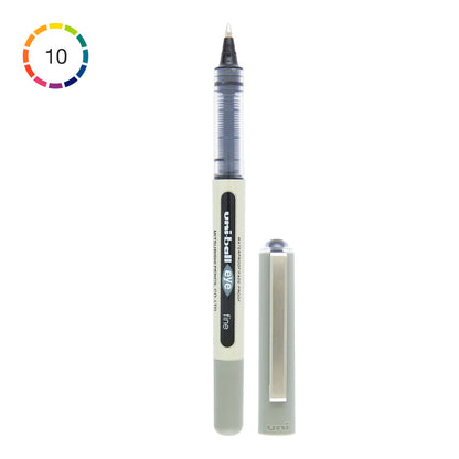 Uni-Ball Eye UB-157 - Lot De 10 Stylos Roller Pointe Fine 0.7 Mm, Encre Vert Clair, Écriture Fluide Et Indélébile